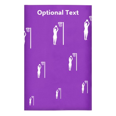 Regular (38cm x 25cm) (Netball Icon) Purple - Stretch Polyester (Personalised with Text)