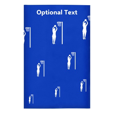 Regular (38cm x 25cm) (Netball Icon) Royal Blue - Stretch Polyester (Personalised with Text)