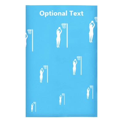 Regular (38cm x 25cm) (Netball Icon) Sky Blue - Stretch Polyester (Personalised with Text)