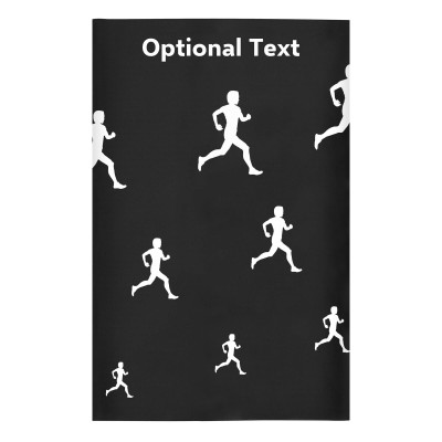 Regular (38cm x 25cm) (Running Icon) Black - Stretch Polyester (Personalised with Text)