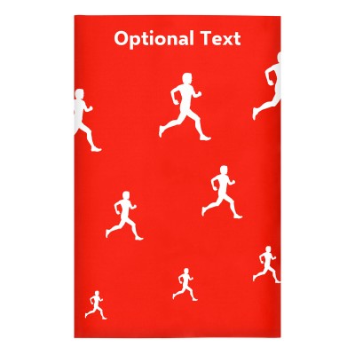 Regular (38cm x 25cm) (Running Icon) Red - Stretch Polyester (Personalised with Text)