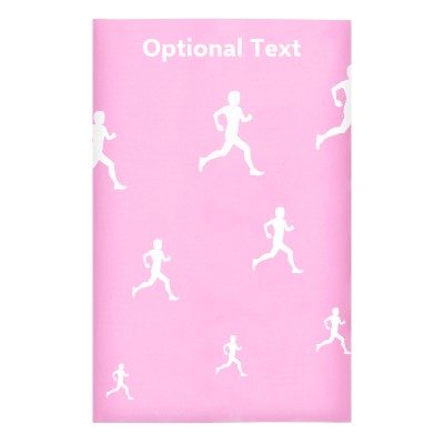 Regular (38cm x 25cm) (Running Icon) Baby Pink - Stretch Polyester (Personalised with Text)