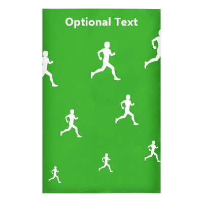 Regular (38cm x 25cm) (Running Icon) Bright Green - Stretch Polyester (Personalised with Text)