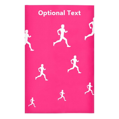 Regular (38cm x 25cm) (Running Icon) Hot Pink (Fuchsia) - Stretch Polyester (Personalised with Text)