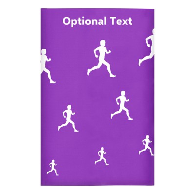 Regular (38cm x 25cm) (Running Icon) Purple - Stretch Polyester (Personalised with Text)