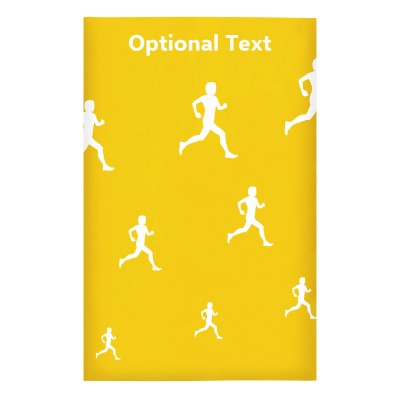 Regular (38cm x 25cm) (Running Icon) Yellow - Stretch Polyester (Personalised with Text)