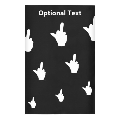 Regular (38cm x 25cm) (Single Finger Icon) Black - Stretch Polyester (Personalised with Text)