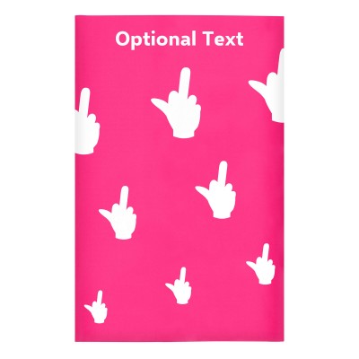 Regular (38cm x 25cm) (Single Finger Icon) Hot Pink (Fuchsia) - Stretch Polyester (Personalised with Text)