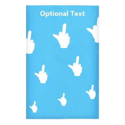 Regular (38cm x 25cm) (Single Finger Icon) Sky Blue - Stretch Polyester (Personalised with Text)