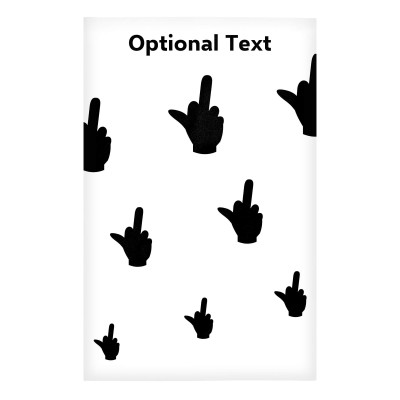 Regular (38cm x 25cm) (Single Finger Icon) White - Stretch Polyester (Personalised with Text)
