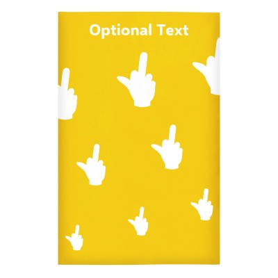Regular (38cm x 25cm) (Single Finger Icon) Yellow - Stretch Polyester (Personalised with Text)