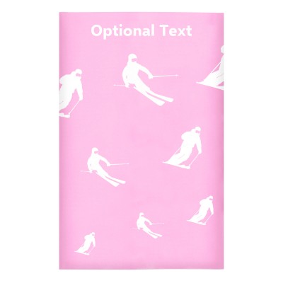 Regular (38cm x 25cm) (Skiing Icon) Baby Pink - Stretch Polyester (Personalised with Text)
