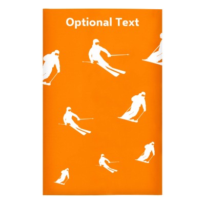 Regular (38cm x 25cm) (Skiing Icon) Burnt Orange - Stretch Polyester (Personalised with Text)
