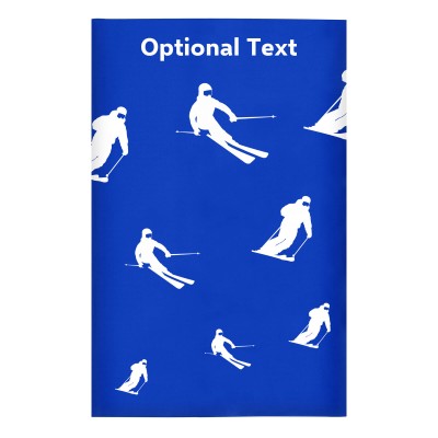 Regular (38cm x 25cm) (Skiing Icon) Royal Blue - Stretch Polyester (Personalised with Text)