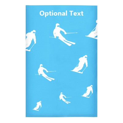 Regular (38cm x 25cm) (Skiing Icon) Sky Blue - Stretch Polyester (Personalised with Text)