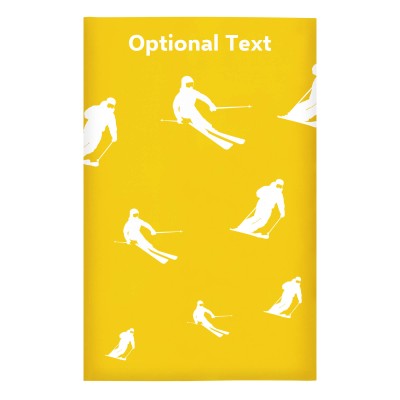 Regular (38cm x 25cm) (Skiing Icon) Yellow - Stretch Polyester (Personalised with Text)