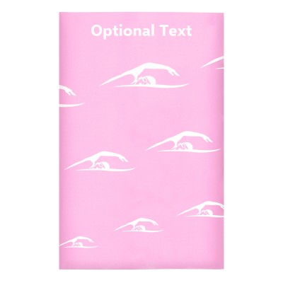 Regular (38cm x 25cm) (Swimming Icon) Baby Pink - Stretch Polyester (Personalised with Text)