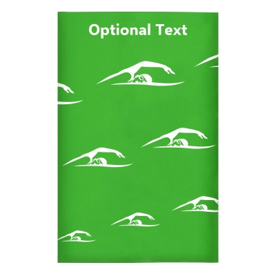 Regular (38cm x 25cm) (Swimming Icon) Bright Green - Stretch Polyester (Personalised with Text)