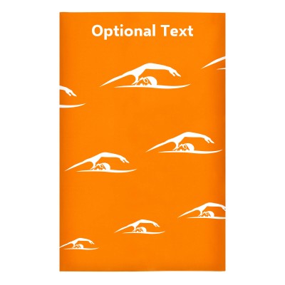 Regular (38cm x 25cm) (Swimming Icon) Burnt Orange - Stretch Polyester (Personalised with Text)