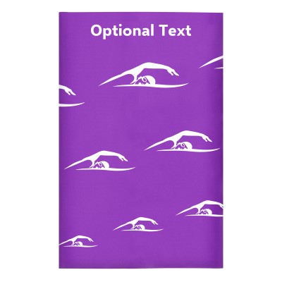 Regular (38cm x 25cm) (Swimming Icon) Purple - Stretch Polyester (Personalised with Text)