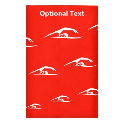 Regular (38cm x 25cm) (Swimming Icon) Red - Stretch Polyester (Personalised with Text)