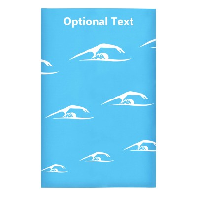 Regular (38cm x 25cm) (Swimming Icon) Sky Blue - Stretch Polyester (Personalised with Text)