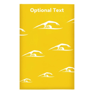 Regular (38cm x 25cm) (Swimming Icon) Yellow - Stretch Polyester (Personalised with Text)