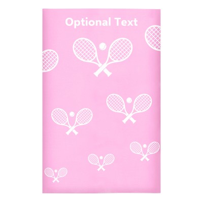 Regular (38cm x 25cm) (Tennis Icon) Baby Pink - Stretch Polyester (Personalised with Text)