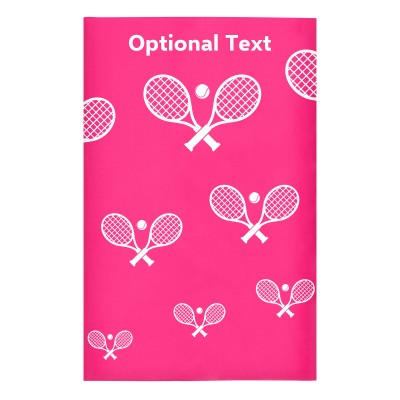 Regular (38cm x 25cm) (Tennis Icon) Hot Pink (Fuchsia) - Stretch Polyester (Personalised with Text)