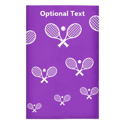 Regular (38cm x 25cm) (Tennis Icon) Purple - Stretch Polyester (Personalised with Text)