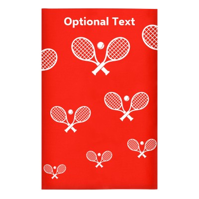 Regular (38cm x 25cm) (Tennis Icon) Red - Stretch Polyester (Personalised with Text)