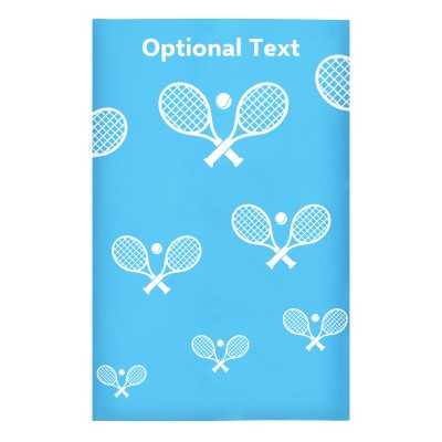 Regular (38cm x 25cm) (Tennis Icon) Sky Blue - Stretch Polyester (Personalised with Text)