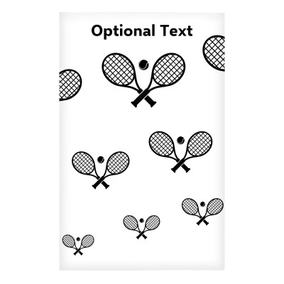 Regular (38cm x 25cm) (Tennis Icon) White - Stretch Polyester (Personalised with Text)