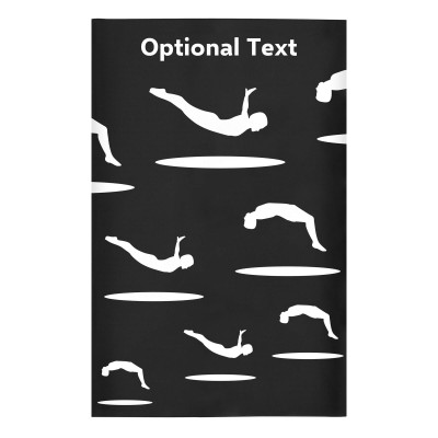 Regular (38cm x 25cm) (Trampolining Icon) Black - Stretch Polyester (Personalised with Text)