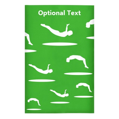Regular (38cm x 25cm) (Trampolining Icon) Bright Green - Stretch Polyester (Personalised with Text)