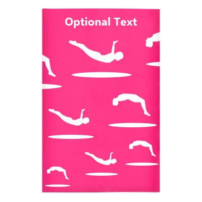 Regular (38cm x 25cm) (Trampolining Icon) Hot Pink (Fuchsia) - Stretch Polyester (Personalised with Text)