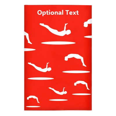 Regular (38cm x 25cm) (Trampolining Icon) Red - Stretch Polyester (Personalised with Text)