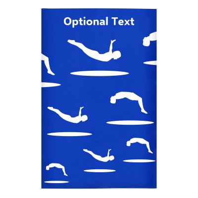 Regular (38cm x 25cm) (Trampolining Icon) Royal Blue - Stretch Polyester (Personalised with Text)