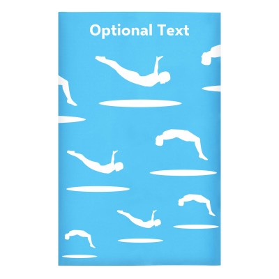 Regular (38cm x 25cm) (Trampolining Icon) Sky Blue - Stretch Polyester (Personalised with Text)