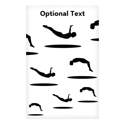 Regular (38cm x 25cm) (Trampolining Icon) White - Stretch Polyester (Personalised with Text)