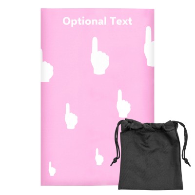 Regular (38cm x 25cm) (We Are No. 1 Icon) Baby Pink - Stretch Polyester (Personalised with Text) with Small Black Storage Pouch