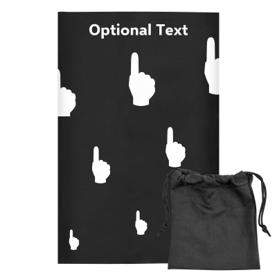 Regular (38cm x 25cm) (We Are No. 1 Icon) Black - Stretch Polyester (Personalised with Text) with Small Black Storage Pouch
