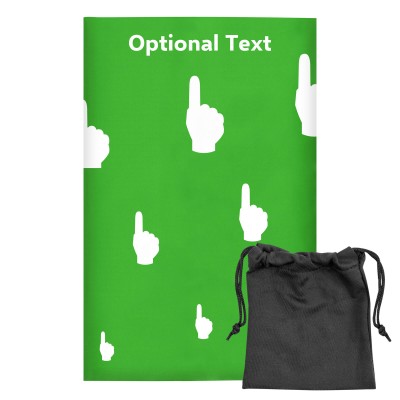 Regular (38cm x 25cm) (We Are No. 1 Icon) Bright Green - Stretch Polyester (Personalised with Text) with Small Black Storage Pouch