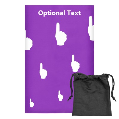 Regular (38cm x 25cm) (We Are No. 1 Icon) Purple - Stretch Polyester (Personalised with Text) with Small Black Storage Pouch