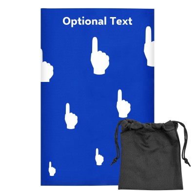 Regular (38cm x 25cm) (We Are No. 1 Icon) Royal Blue - Stretch Polyester (Personalised with Text) with Small Black Storage Pouch