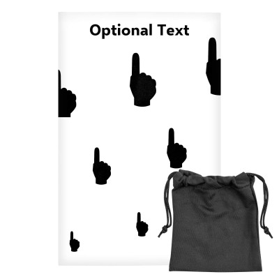Regular (38cm x 25cm) (We Are No. 1 Icon) White - Stretch Polyester (Personalised with Text) with Small Black Storage Pouch