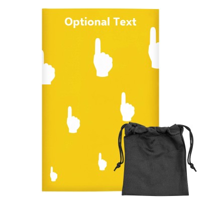Regular (38cm x 25cm) (We Are No. 1 Icon) Yellow - Stretch Polyester (Personalised with Text) with Small Black Storage Pouch