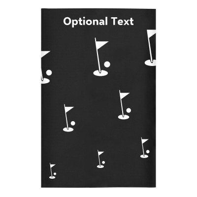 Regular (38cm x 25cm) (Golf Icon) Black - Stretch Polyester (Personalised with Text)