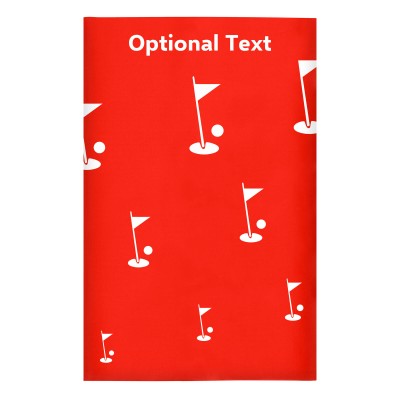 Regular (38cm x 25cm) (Golf Icon) Red - Stretch Polyester (Personalised with Text)