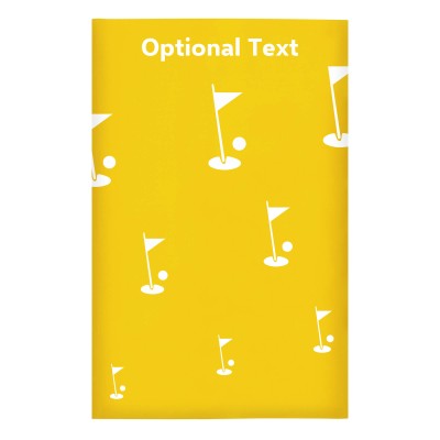 Regular (38cm x 25cm) (Golf Icon) Yellow - Stretch Polyester (Personalised with Text)
